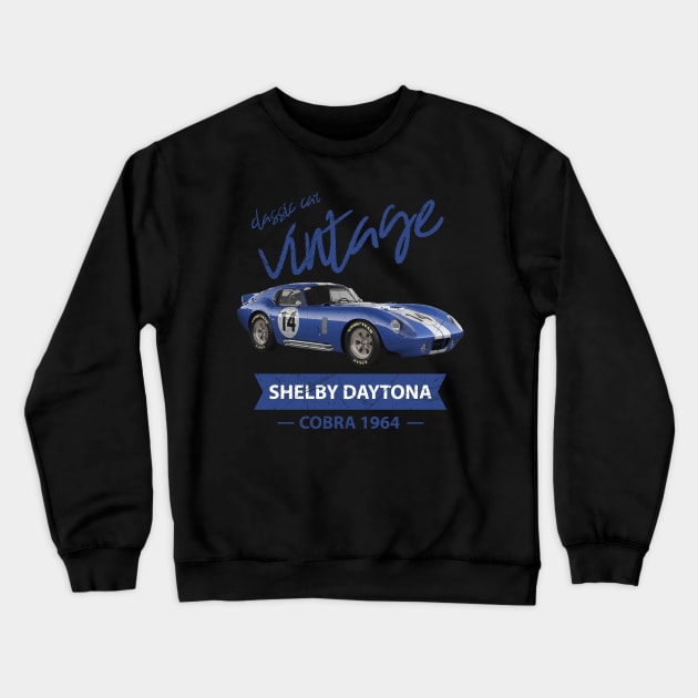 Classic Car Vintage Shelby Daytona Cobra 1964 Crewneck Sweatshirt by Aldebaran